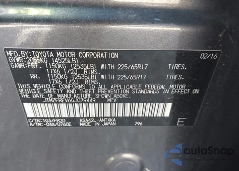 2016 Toyota Rav4 Le from USA, damaged, VIN JTMZFREV6GJ079449